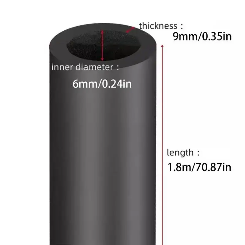 Aislamiento de tubería de goma negra, protección solar, soporte de tubería retardante de llama, protección Tubular térmica, accesorio de aire acondicionado