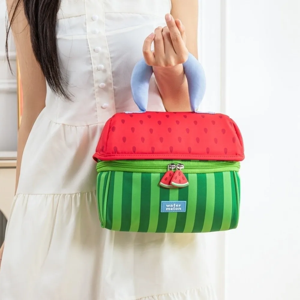 

Oxford Cloth Cartoon Cottage Makeup Bag Large Capacity Zipper Closure Dopamine Cosmetic Case Mushroom Shape Multifunctional