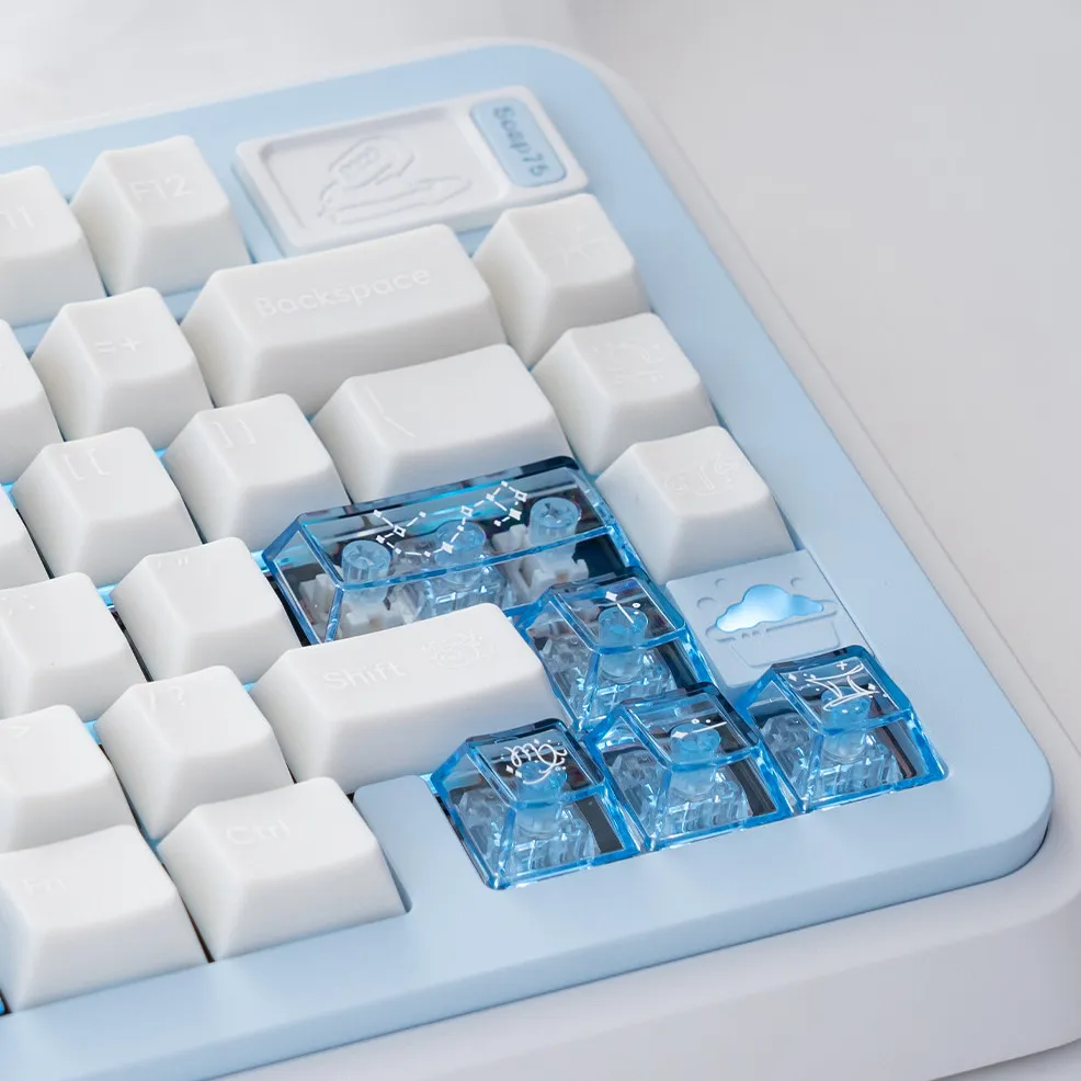 

Колпачки для клавиш Star Whispers, мягкие нефритовые белые колпачки для клавиш, сублимационная краска Cherry Proflie PBT + колпачки для ПК для механической клавиатуры MX Cherry