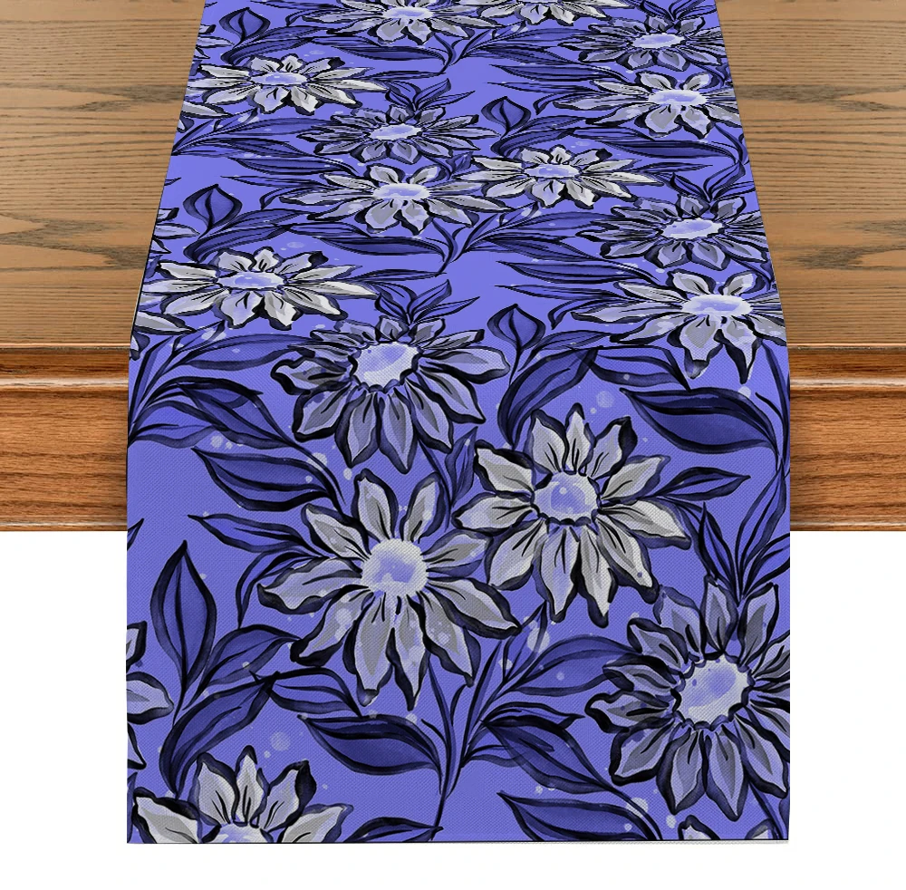 

Flower Watercolor Table Runners Dresser Table Decor Reusable Kitchen Dining Table Runner Party Decor