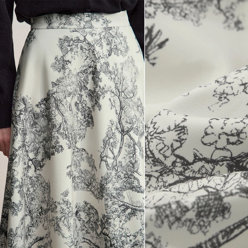 AMII Damesrok 2025, Herfst Nieuwe Handgeschilderde Afdrukken Veelzijdige Losse Rokken Voor Vrouwen A-lijn Elegante Chiffon Rok 12543192