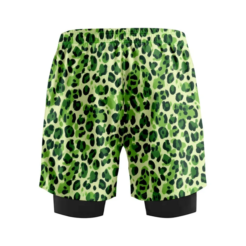 다채로운 표범 인쇄 여름 남자 농구 반바지 내부 라이너 빠른 건조 스포츠 반바지 멋진 피트니스 반바지 Beachwear 8XL