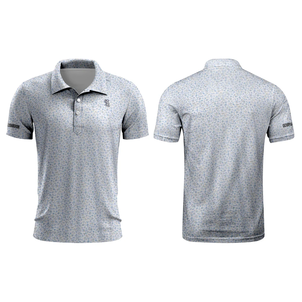 Camisa polo de golfe masculina Tour Rat Badlands Bluff Performance Jersey casual de verão, secagem rápida, respirável, botão de golfe camisa polo