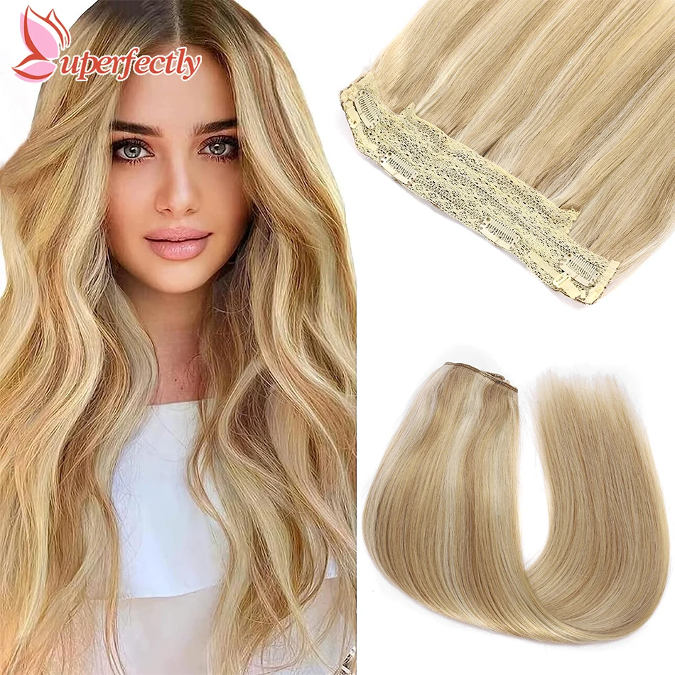 

Straight Halo Hair Extensions Real Human Hair Wire Clip In Hair With Invisible Fish Line Hairpiece Clip In Hair Extensions