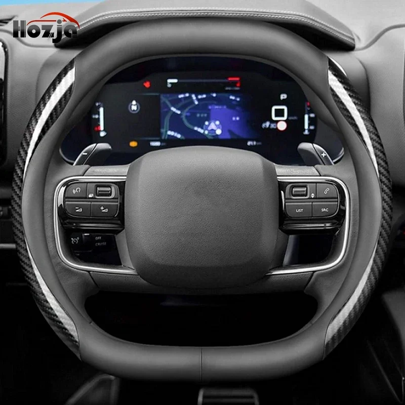

Suede Leather Car Steering Wheel Cover for Ford Transit Custom Puma 2024 2025 Accessories