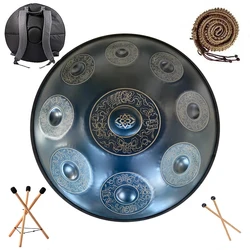 HzHandpan-tambor D de lengua de acero menor, meditación de Yoga, tambores de música, instrumentos de percusión, regalo, 9, 10, 12 tonos, 22 pulgadas, 440