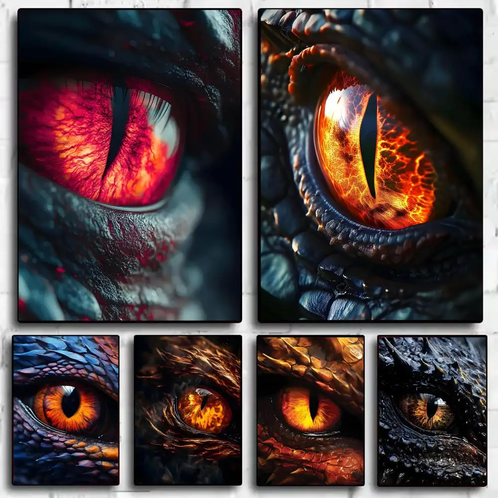 Pintura de ojo de dragón, póster de lienzo de caligrafía, arte de pared clásico HD impermeable para dormitorio, sala de estar, decoración Vintage para el hogar, regalo