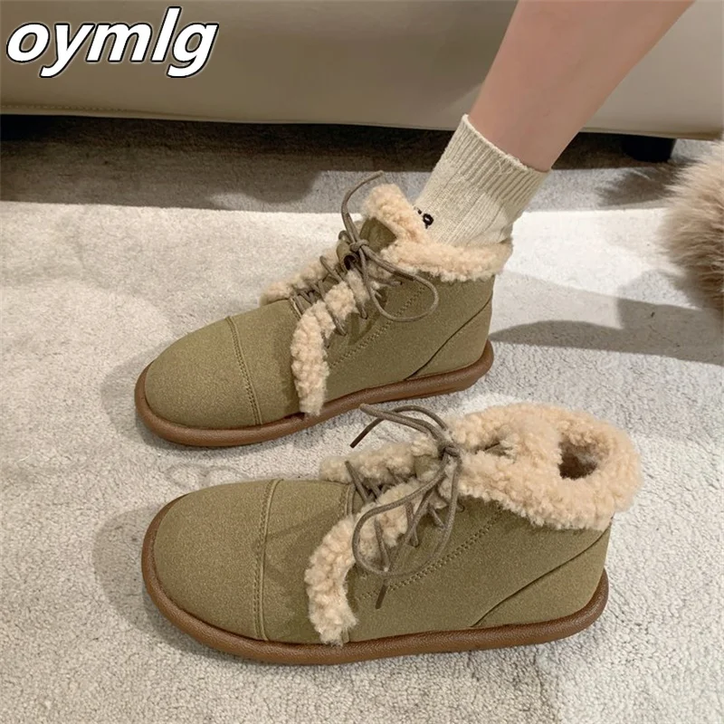 

Snow boots for women in winter 2023 new lace up plush shoes plush and thick insulation cotton boots for women in cotton shoes