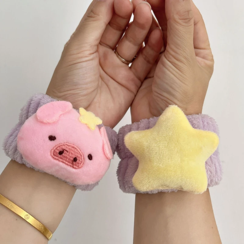 2pcs Cartoon Face Wash Hand Wrist Strap Reusable Sweat Band Towel Band Flexible Absorbent Wrist Strap for Face Wash Comfortable