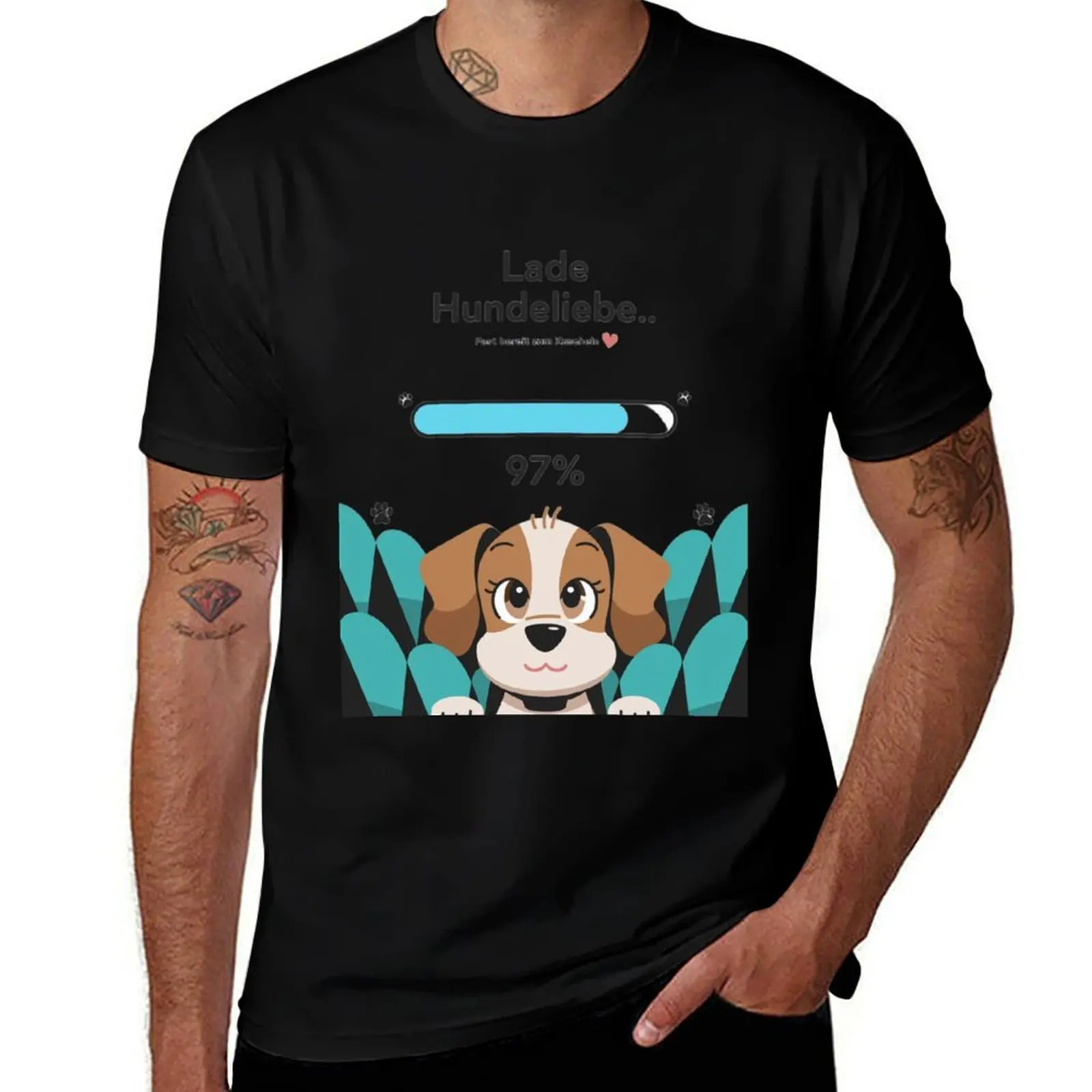 

Loading Dog Love – Cute dog cartoon design with heart and cuddly loading bar T-Shirt summer shirt t shirts for men