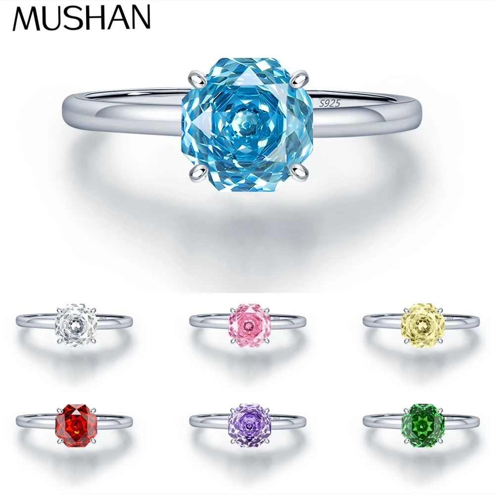 

Ювелирные изделия MuShan: Кольцо из стерлингового серебра 925 пробы с высокоуглеродистым бриллиантом, минималистичный стиль, изысканные женские кольца, ювелирные украшения