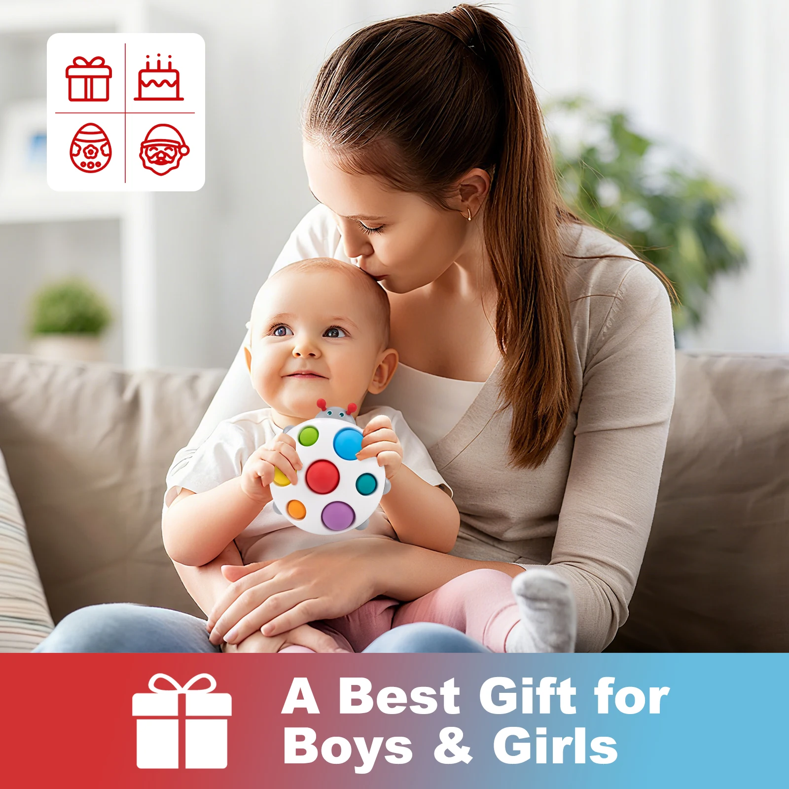 어린이 손가락 누르기 장난감 스퀴즈 푸시 팝 장난감 교육 집중 훈련 피젯 장난감 유아 몬테소리 다채로운 감각 장난감