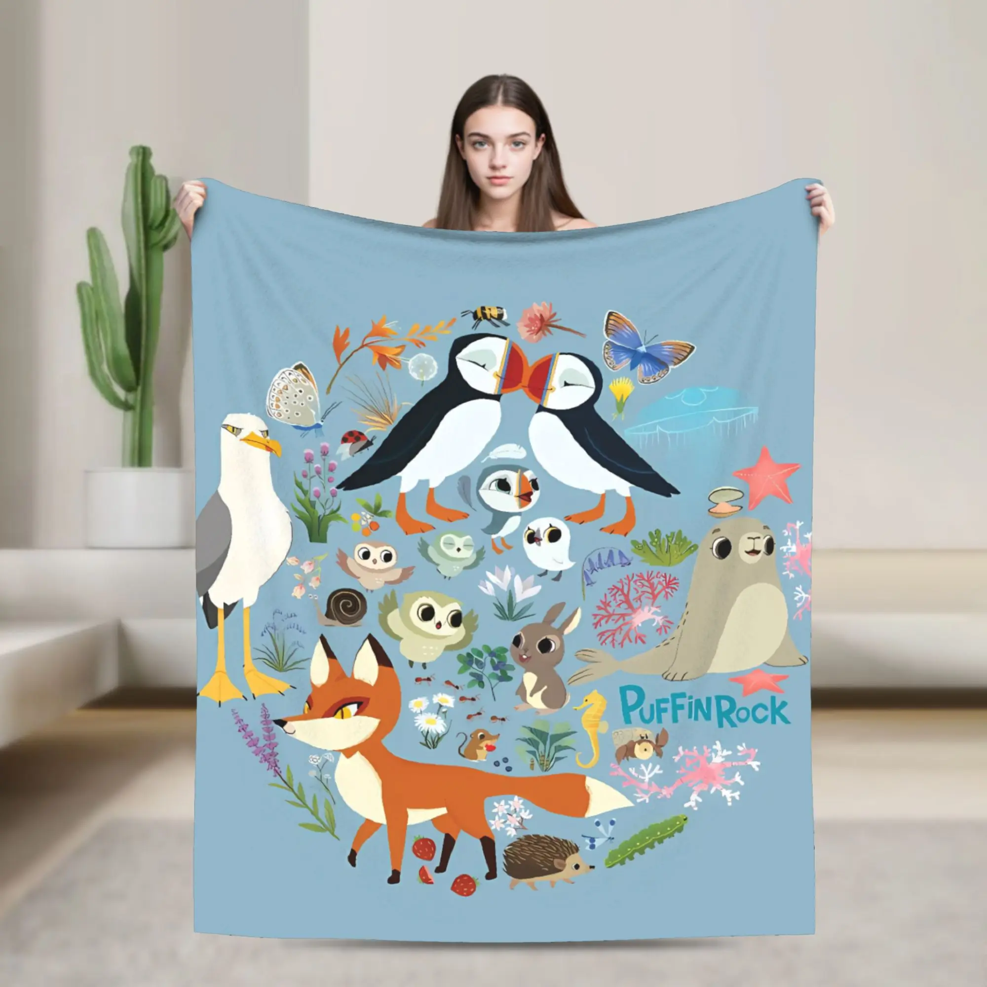 Puffin Rock  Blanket Quality Super Soft  Throw Blanket Winter Kids Home Decor Fashion Bedspread