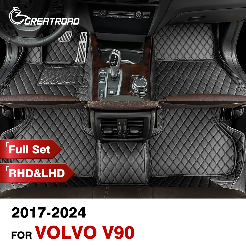 

Car floor mats for VOLVO V90 2017-2024 23 22 21 20 19 18 Custom auto foot Pads automobile carpet cover Interior Accessories