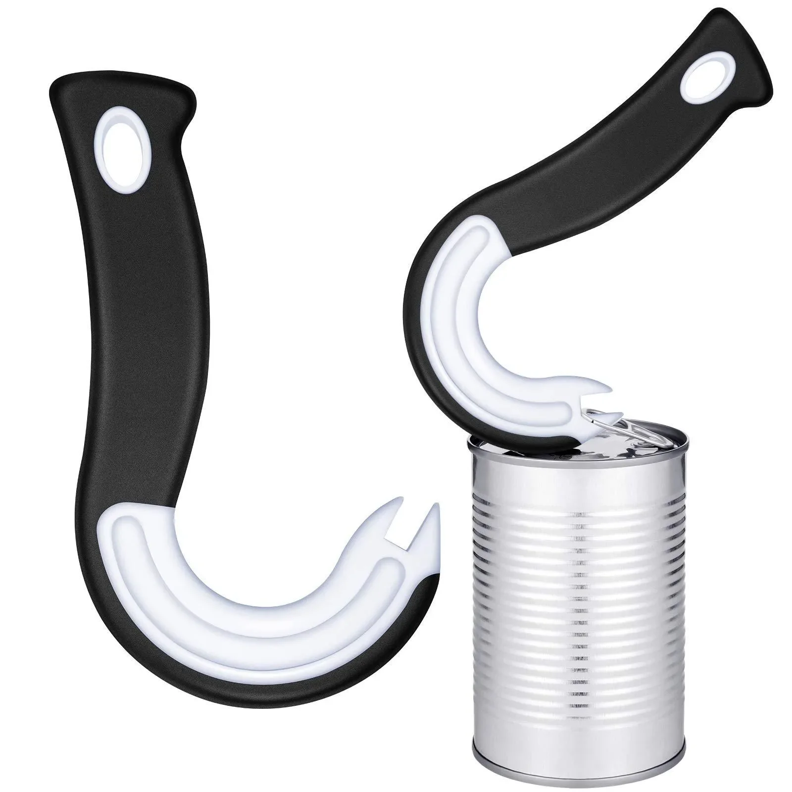 

Easy Open Ring Pull Can Opener J Hook Cans Opener Pull Tab No-Slip Rubber Grip Tin Bottle Tool for Seniors, Children, Weak Hand
