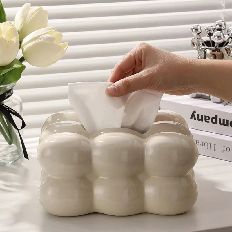 Paper Box Ceramic Paper Box Holder Paper Dispenser For Bathroom Dining Table Stylish Tissue Organizer Decorative Napkin