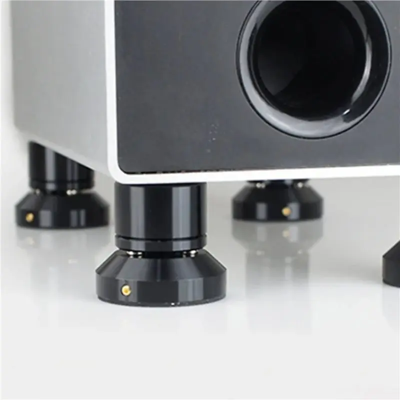 AT69 -20X Soporte de aislamiento de altavoz Aleación de plomo Bandeja ajustable Pad Pie de bola Soporte de altavoz Pies de aislamiento Spike Negro