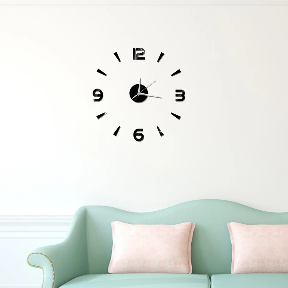 

Creative 3D Acrylic Frameless Wall Clock DIY Design for Living Room Bedroom Home Decor Unique Gift Black Wall Clock