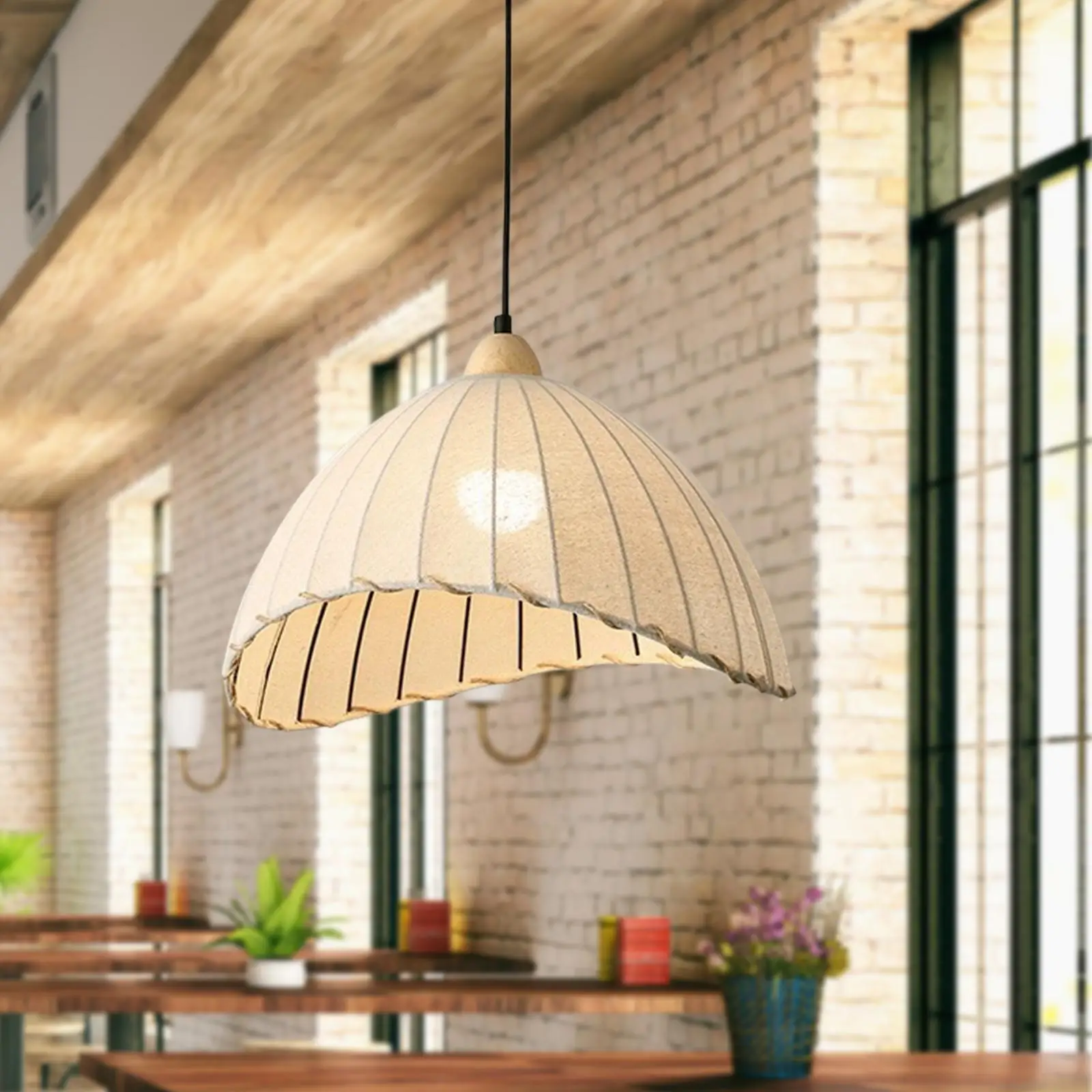 Minimalist Rustic Lampshade Hanging Lamp Cover Solid Color Fabric Light Shade for Living Room Modern Lighting