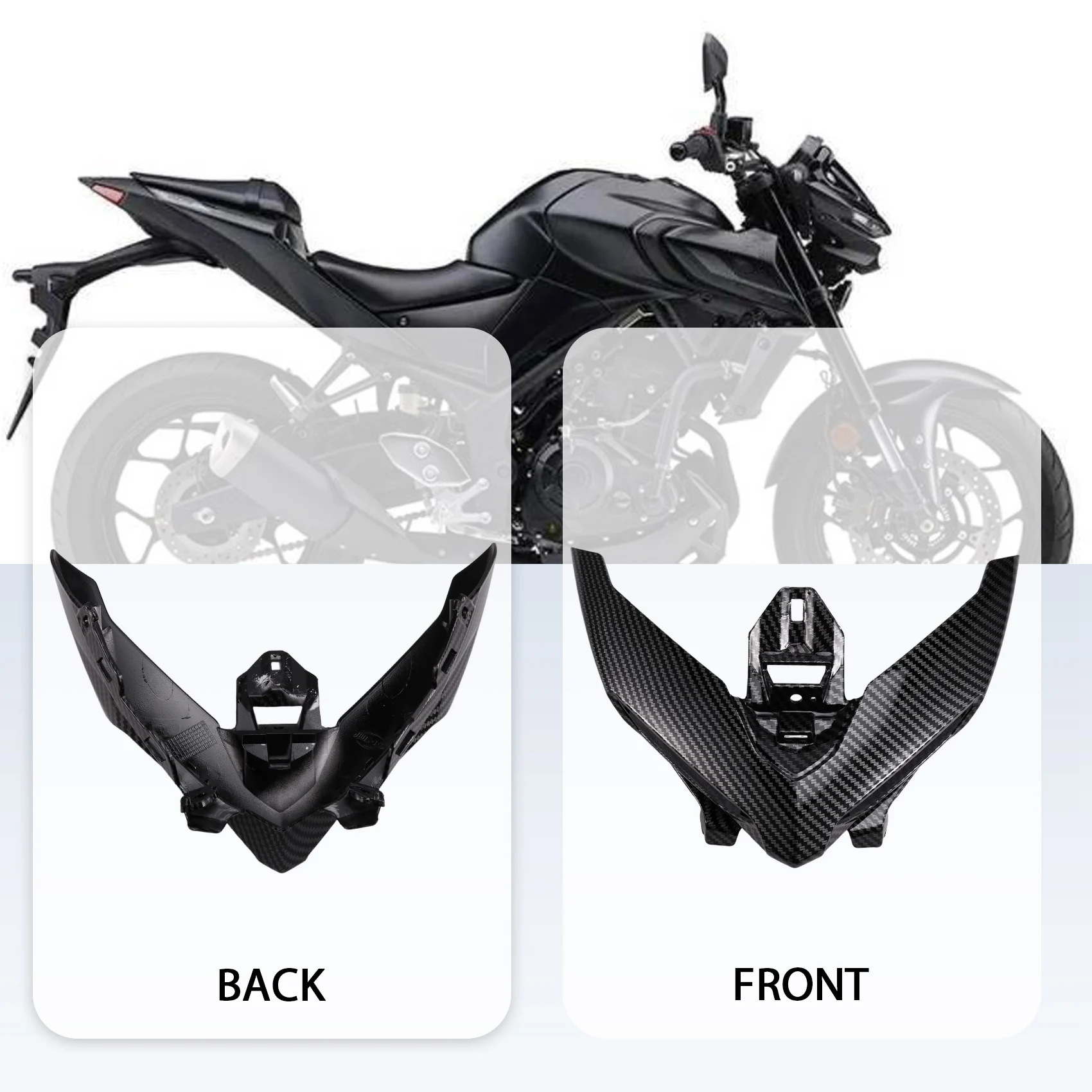 

Motorcycle Upper Front Nose Fairing Headlight Cover Cowling Head Panel For Yamaha MT-03 MT03 2021-2023