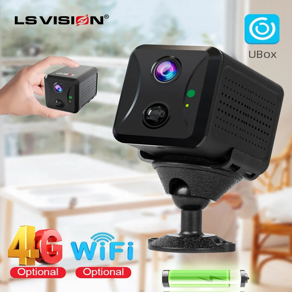 

LS VISION 5MP Mini Camera with 4G SIM Card Slot /WiFi Home Surveillance CCTV Security Camera Hidden IR Night Vision Motion Detec