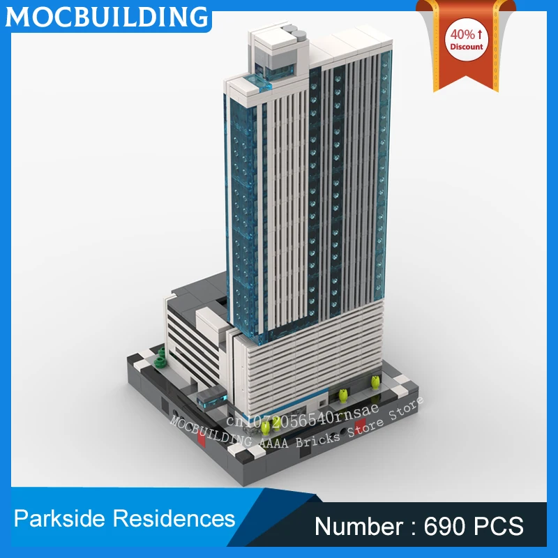 

MOC Building Blocks Classic Iconic City Architecture Parkside Residences Model DIY Assemble Bricks Creative Toys Collection Gift