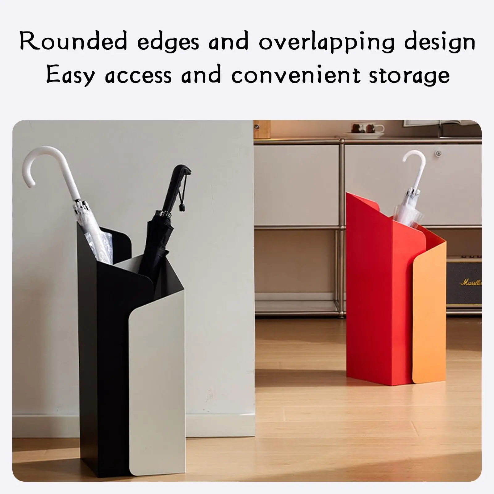 Japanese Style Creative Umbrella Stand, Iron Art Umbrella Storage Rack with Drip Tray, for Home Guesthouse Living