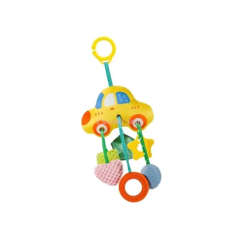 Y1UB Grzechotka do łóżeczka dla niemowląt, którą można prać w pralce, z wzorami zwierząt z kreskówek, zapewniająca wizualny