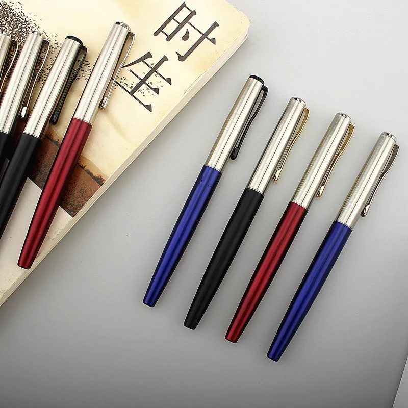 

High Quality Classic Style Fountain Pen Stainless steel Student School Stationery Supplies Calligraphy Writing Pens