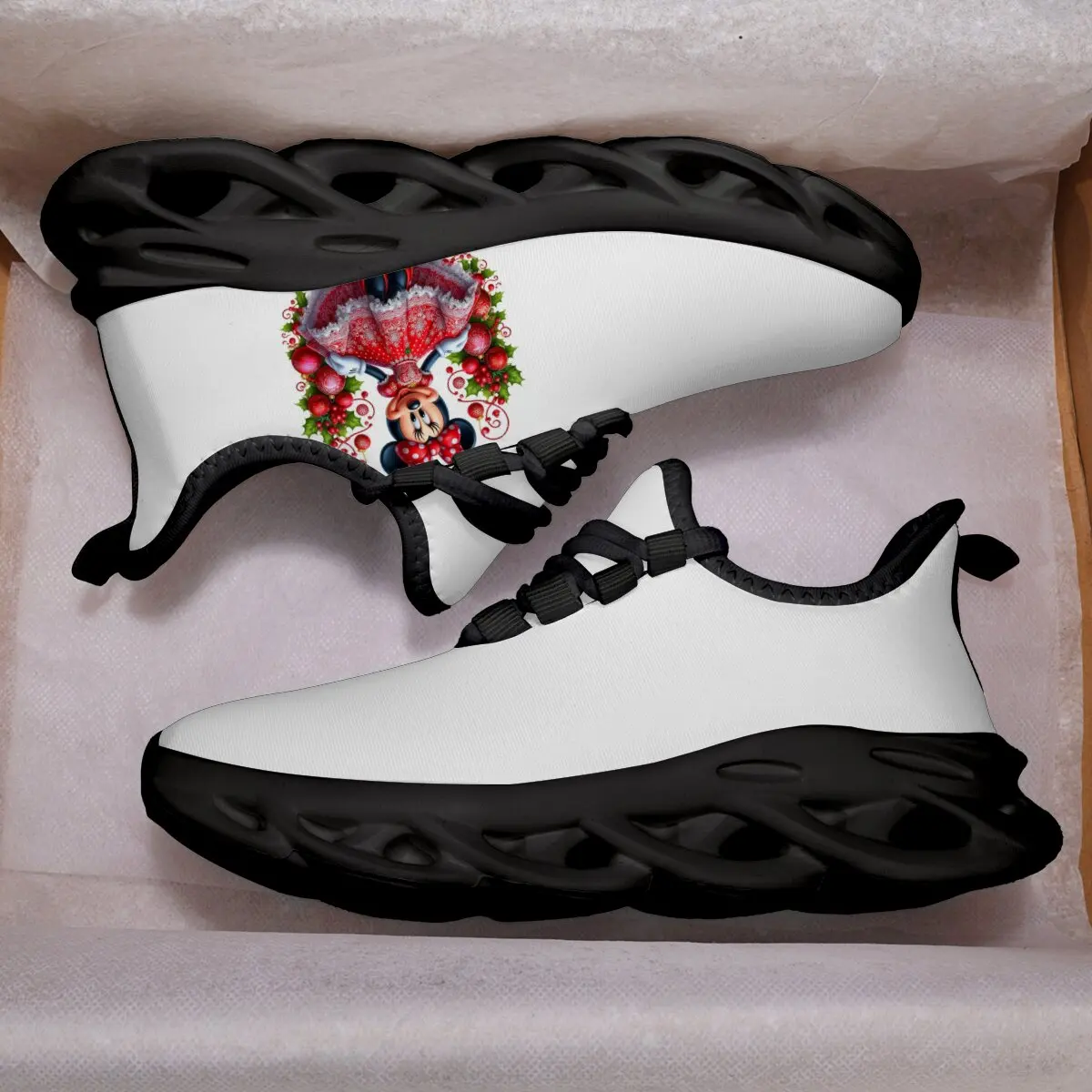 

Детские повседневные кроссовки Disney с принтом Минни Маус, рождественские дышащие кроссовки, детские прогулочные теннисные кроссовки Sportschuhe Kinder