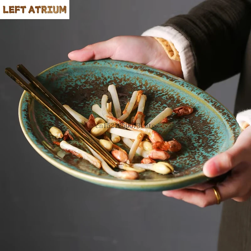 

Ceramic tableware fish plate oval sushi plate household microwave heating special-shaped dinner plates anti-scalding design