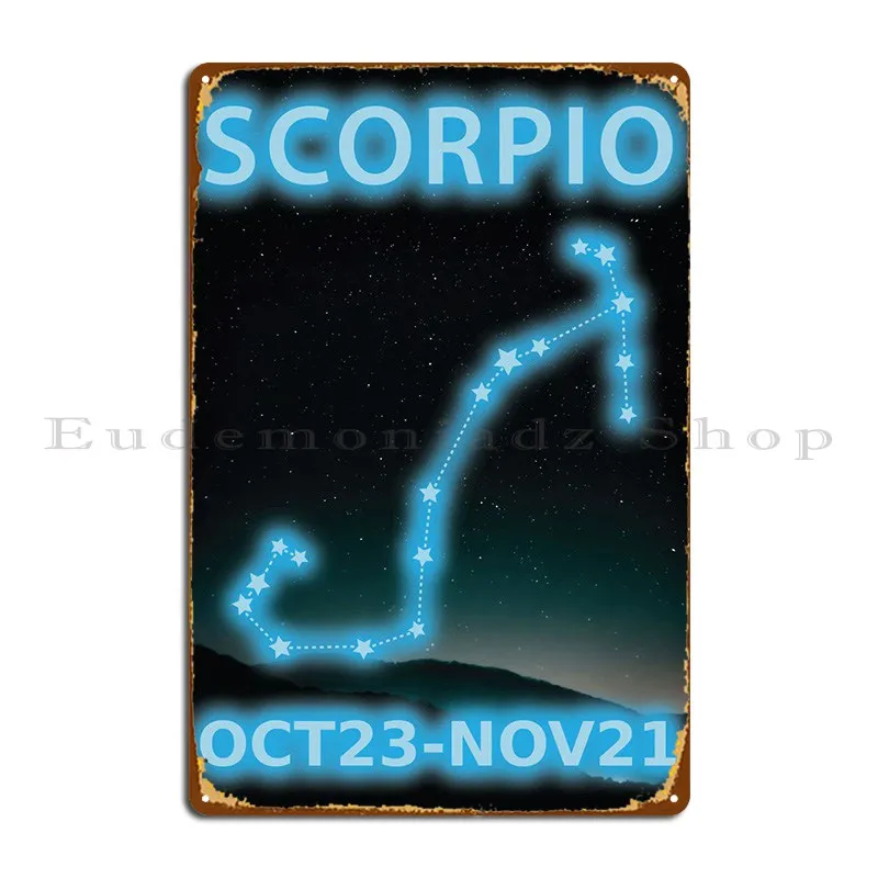 

Scorpio Metal Plaque Poster Cinema Wall Decor Customized Kitchen Vintage Tin Sign Poster