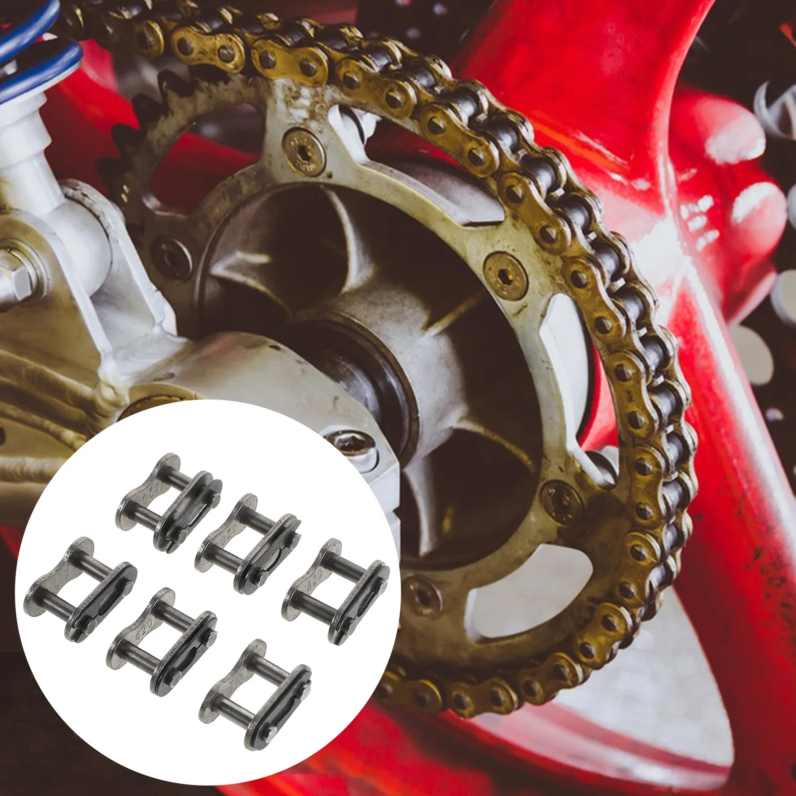 

10pcs Buckle Reinforcement Connector Off-road Bikes Metal Link Joint Motorcycle Chain Repair Tool Transmission Chain Supplies