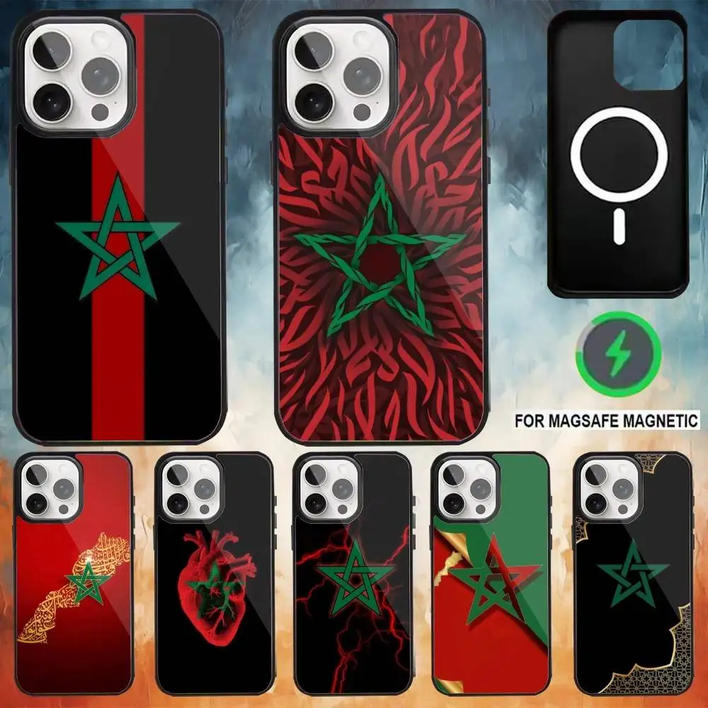 

M-Morocco F-Flag Phone Case For iPhone17,16,15,14,13,12,11 Plus,Pro Max Magnetic For Magsafe Wireless Charging