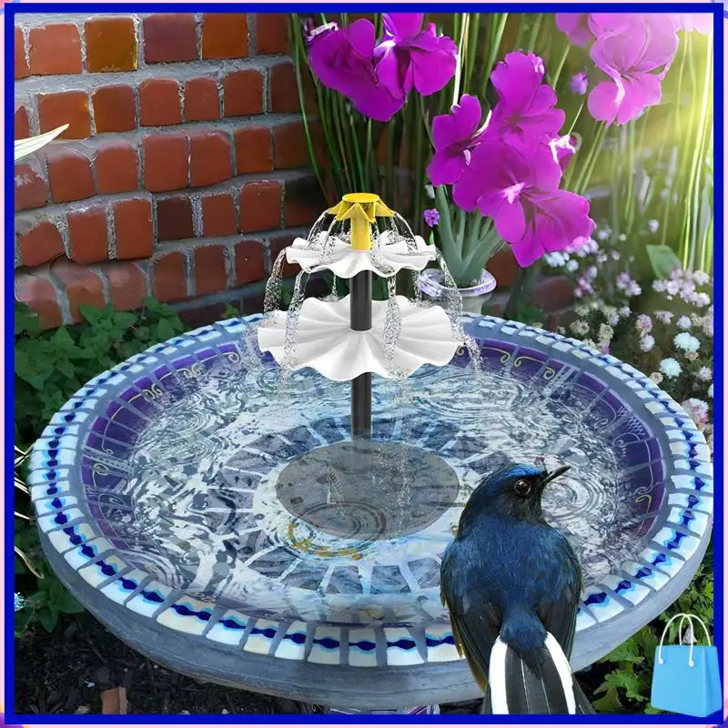 

Customer Favorite 3 Tiered Bird Bath With Solar Pump,DIY Solar Fountain Detachable And Suitable For Bird Bath, Garden Decoration
