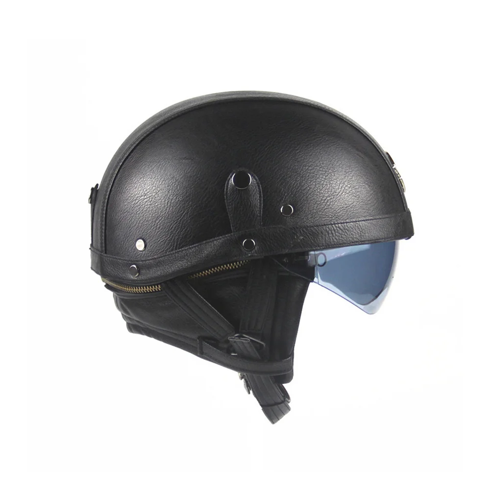 خمر نصف بو خفيفة الوزن قوية ركوب الخيل في الهواء الطلق السلامة الأسود دراجة نارية سكوتر الرجعية الكلاسيكية دائم #1