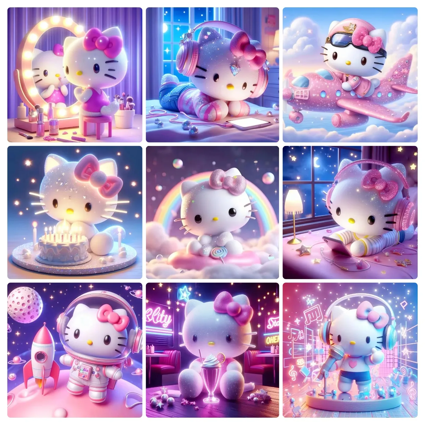 Adult Jigsaw Puzzle 1000 Pieces Puzzle Sanrio Cute Hello Kitty Paper Puzzle Decorative Painting Exercise Brain Thinking