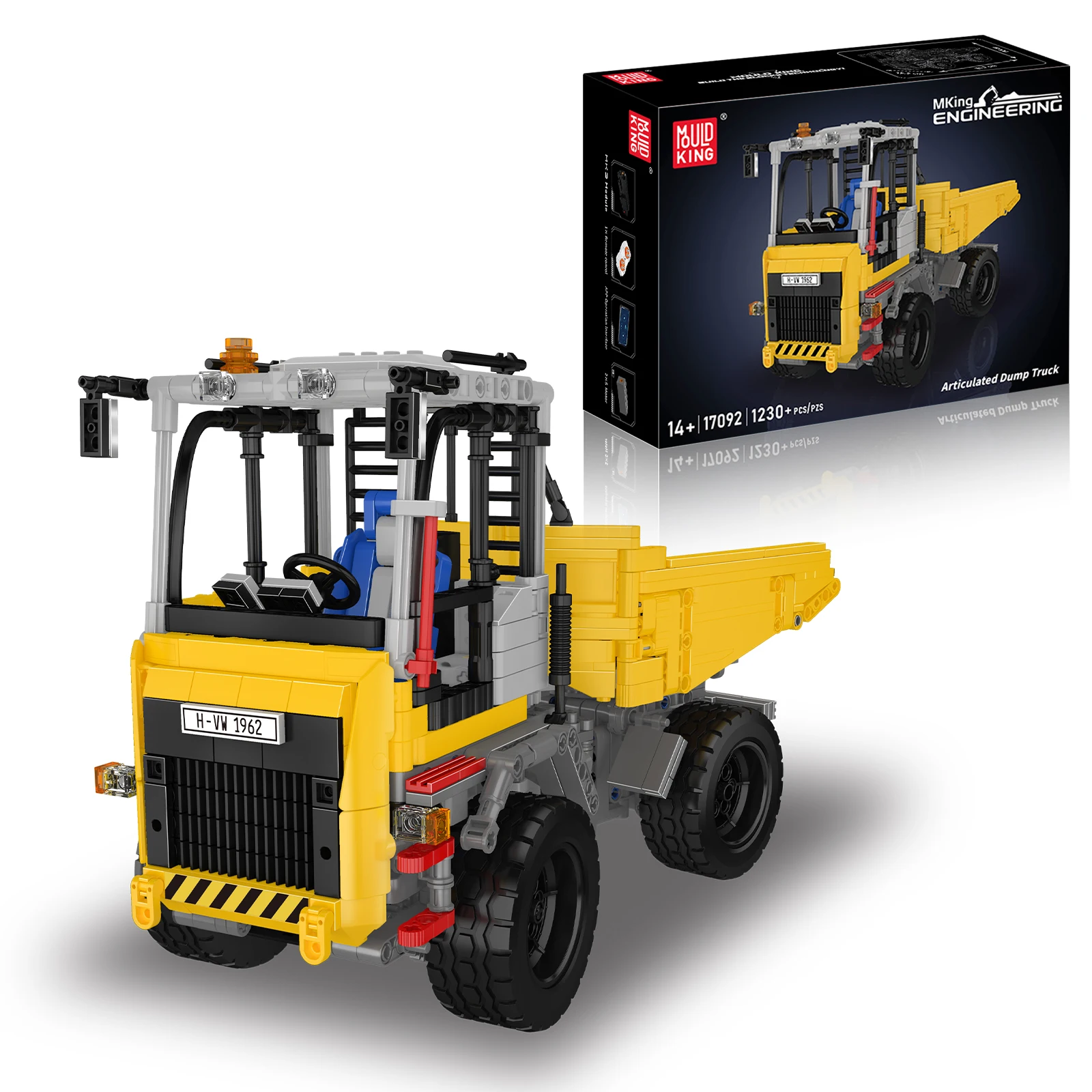 

MOULD KING 17092 1230PCS Building Blocks Hinge Dump Truck Construction Vehicle Toy Set