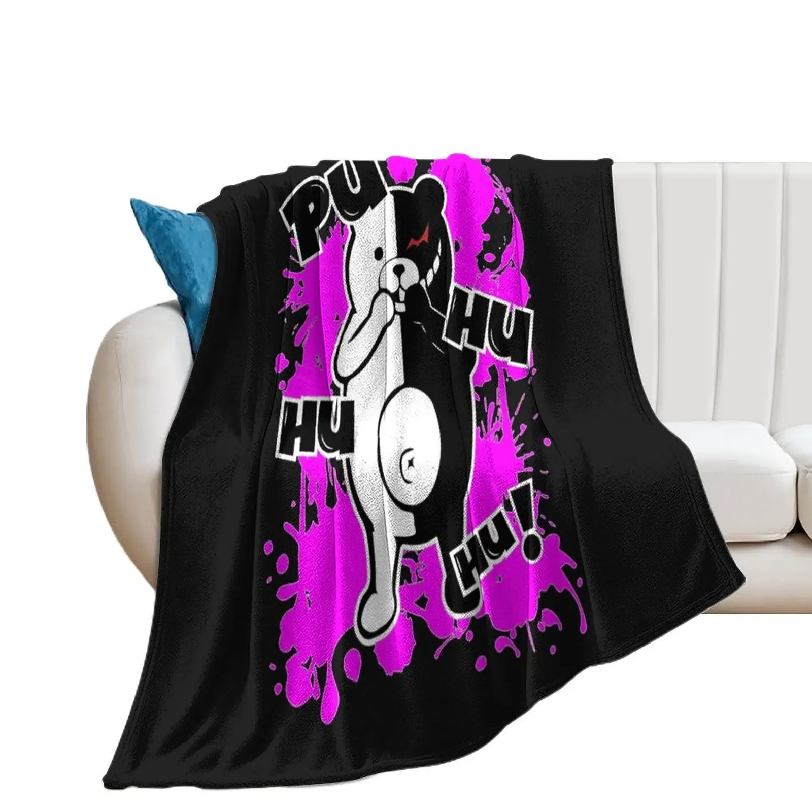 Monokuma Danganronpa - Puhuhuhu Throw Blanket Custom Camping Blankets