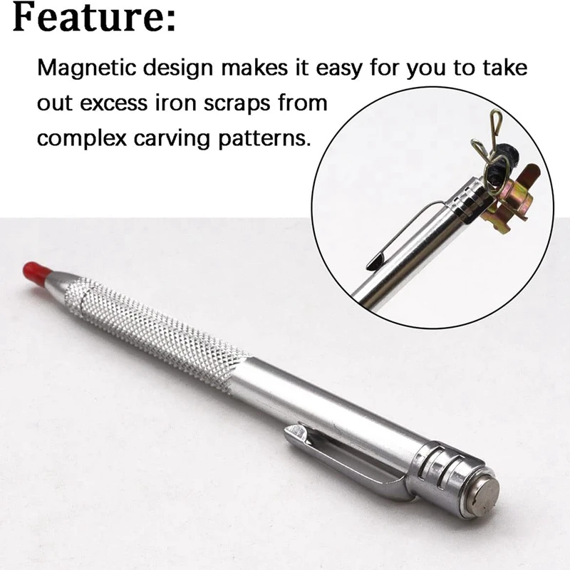 5 Pack Ceramic Glass Marking Pen With Magnet,Universal Aluminum Etching Engraving Pen For Glass/Ceramics/Metal Sheet