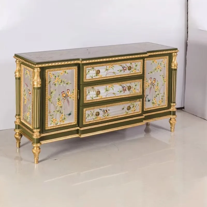 Birch + Marble + Brass Marble Top with Copper Single Door Corner Cabinet