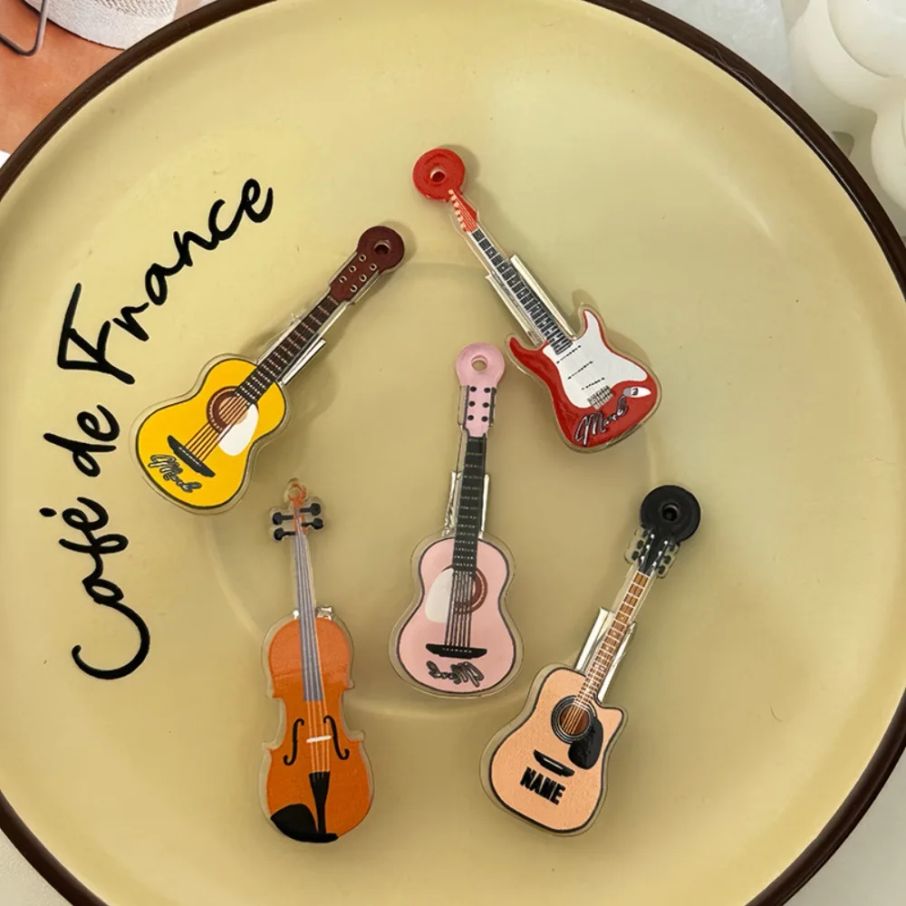 Cute Sweet Violin Hairclip Ins Alloy Duckbill Clip Side Clip Korean Style Guitar Hair Clip Daily