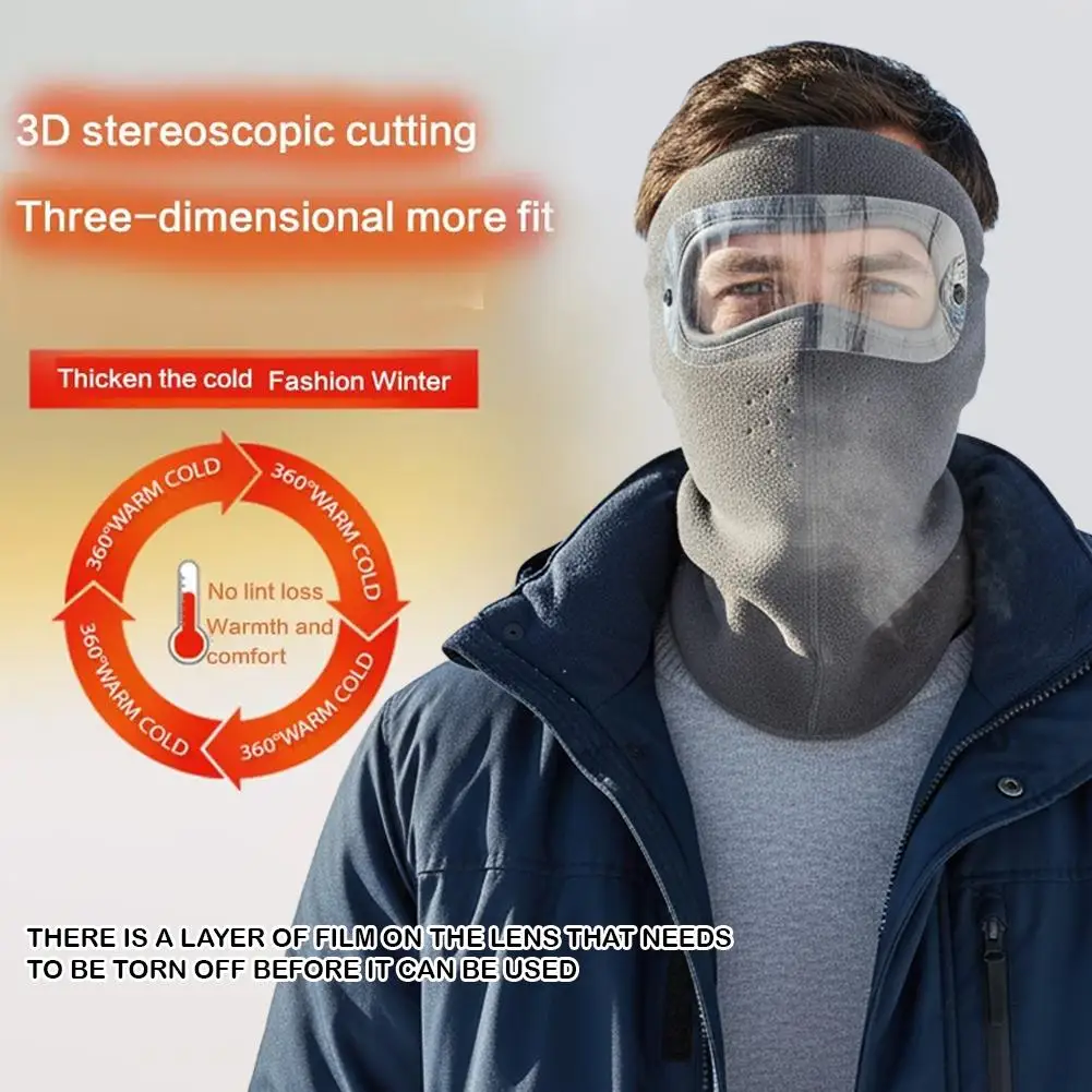 Winter Warm Samt Gesichtsmaske Antibeschlag-Linse Fleece Sturmhaube Warmer Helm Winddichte Ski-Gesichtsabdeckung Motorrad-Maske