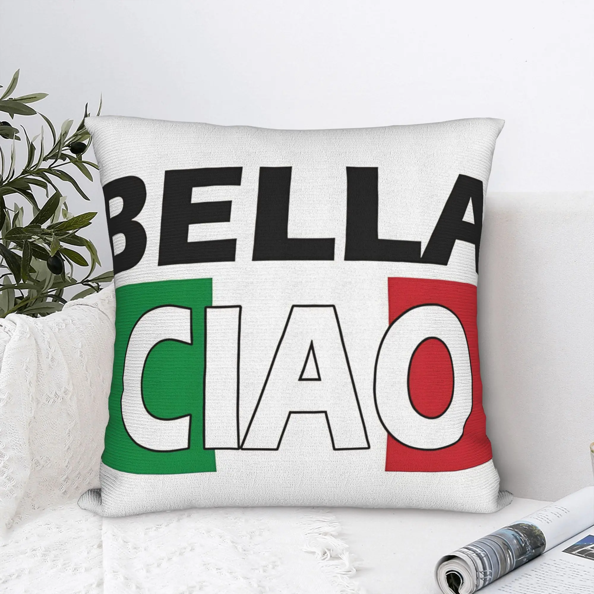 Bella Ciao Italia Pillow Cover  Graphic Cushion Cover Cute Funny Pillow Case For Sofa Couch Bed Living Room