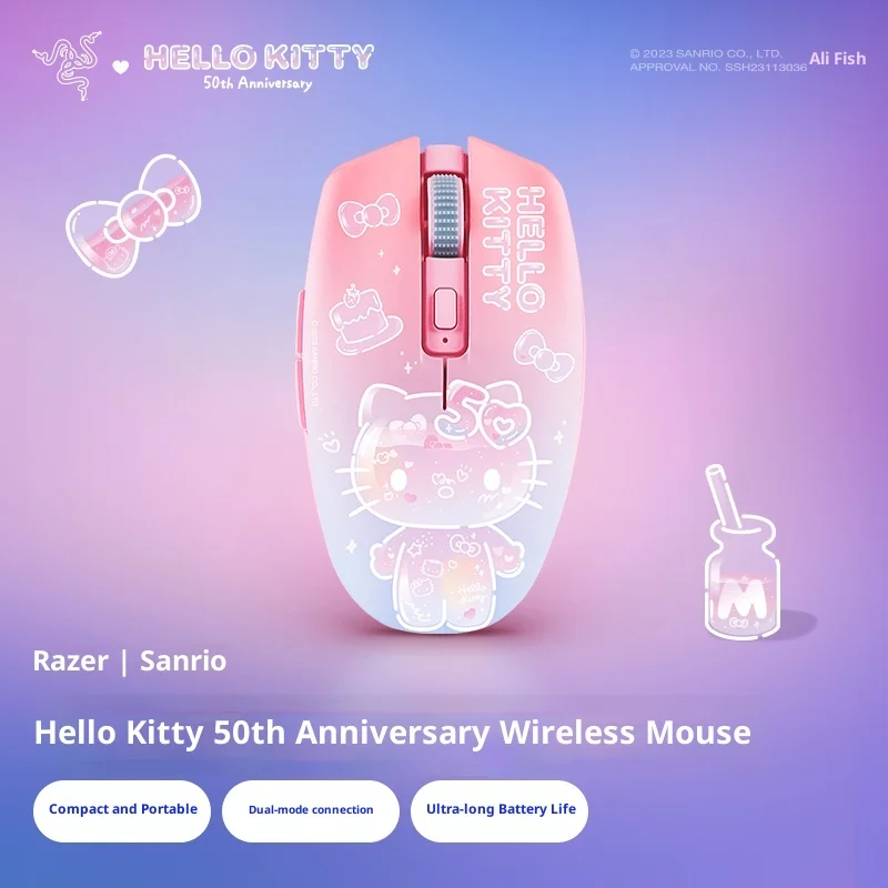 

Razer Hello Kitty 50th Anniversary Dual Mode Wireless Office Mouse Pink Gift For Women Computer Peripheral Mice & Keyboards