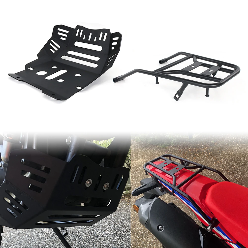 

For HONDA CRF300L 2021-2024 Motorcycle Engine Protection Skid Plate Bash Frame Guard Luggage Holder Cargo Shelf Mount Rear Rack