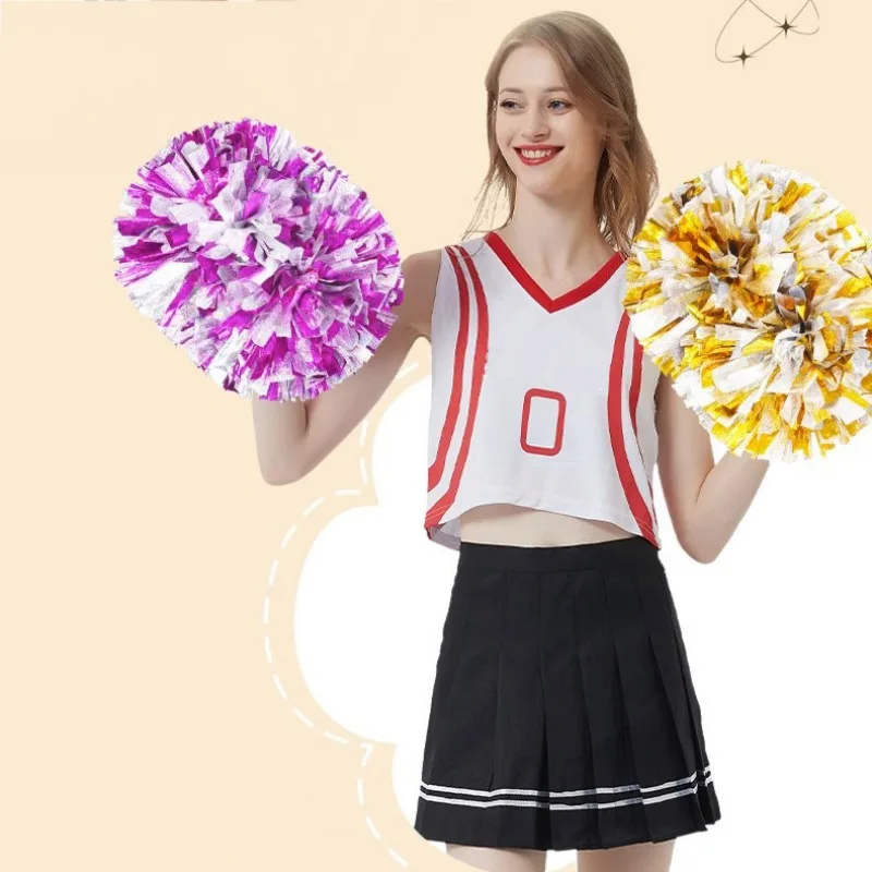 1 pair Competition Cheerleader Pom Poms  Party Festival Club Cheerleading Pompoms Game Dance Sparking Flower Ball 31cm