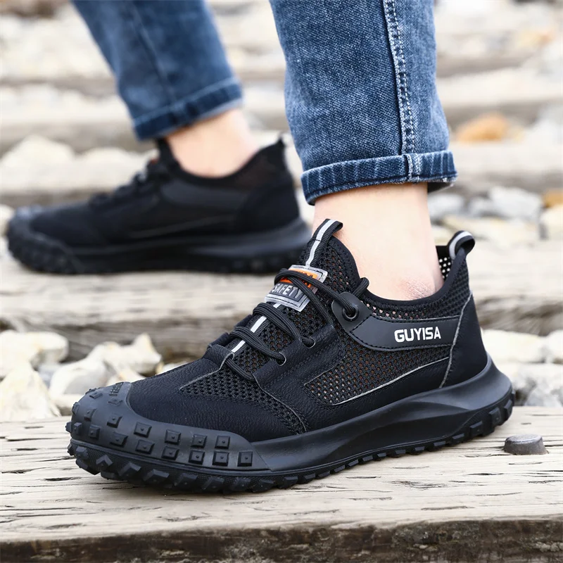 Work Sneakers Steel Toe Shoes Men Safety Shoes Puncture-Proof Work Shoes Boots Indestructible Male Footwear Security Boots