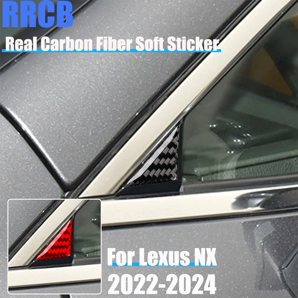 

Real Carbon Fiber Car Accessories Front Door Window Trim Cover Soft Sticker For Lexus NX260 NX350H NX400H NX450H 2022 2023 2024