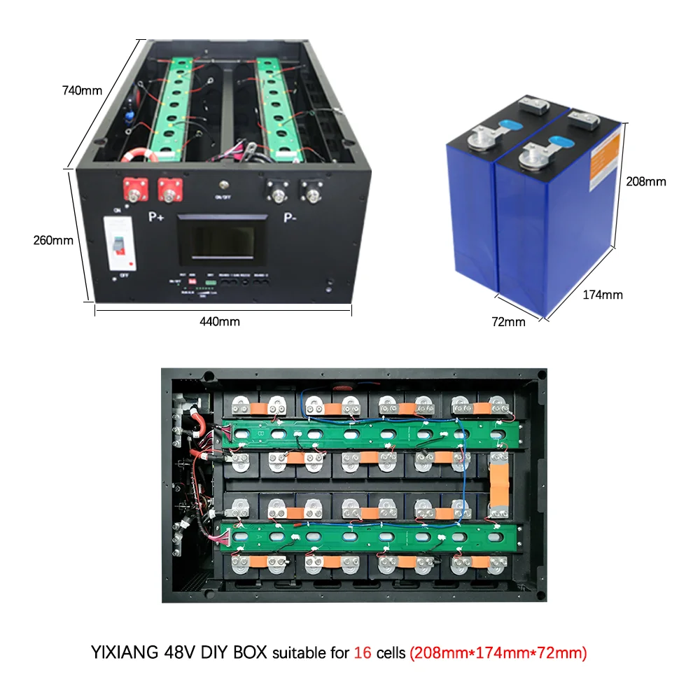 V2 Box Eu Us Stock New Design DIY Box 16S 51.2V 280Ah Lifepo4 Battery Case Box With Fire Extinguishing Aerosol